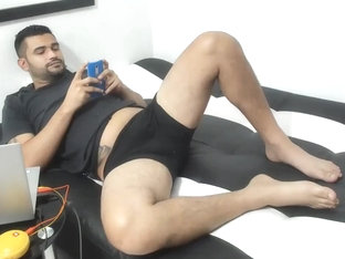 Mexican Cartel member jerks off in underground bunker room