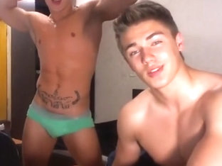 Vladimir ganjin with his friend give webcam show