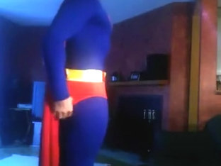By request: Superman dresses, poses, wanks