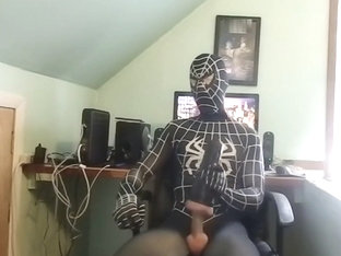Spiderman shoots a huge load