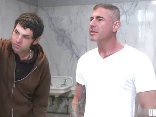 Hot gay bound with cumshot