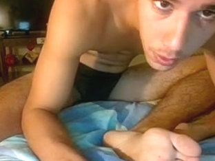 Italian Cutie Selfsucking Licking Feet 1st Time On Cam
