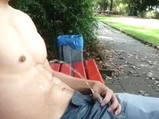 Pissing afternoon at busy street and park 1