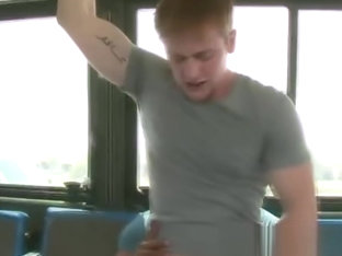 Blonde gay is riding a big black cock