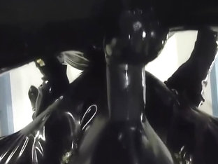 Latex bonadage blowjob