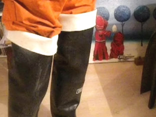 nlboots - orange overalls rubber waders