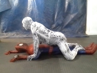 scary horny zentai spider vs spiderman
