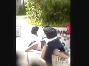 Teens Catch And Film Their Buddy In A Public Fuck