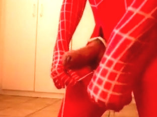 spiderman ties strapon and balls