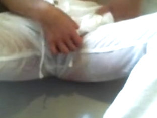 a lengthy urinate in white panties