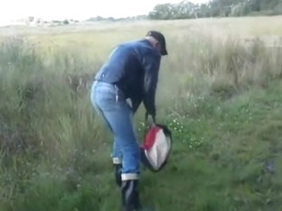 nlboots - pissing outdoors. yeah: in boots