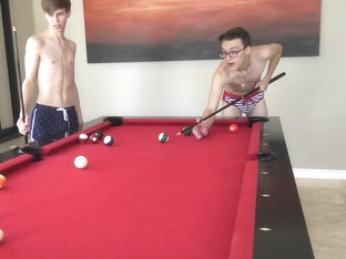 Horse hung twink Gabe Isaac fucks 8teenBoy Dustin Cook bareback on a pool table