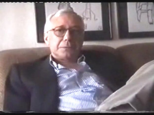 Grandpa pulling his dick on the couch