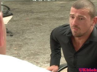 Brit jock fucking stud with voyeur watching