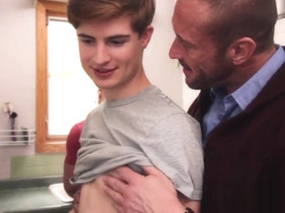 Stepteen rides big raw dick and jerks off