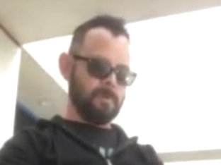 Mature man JO in public