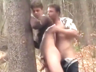 Piss in woods gets wild horny fun